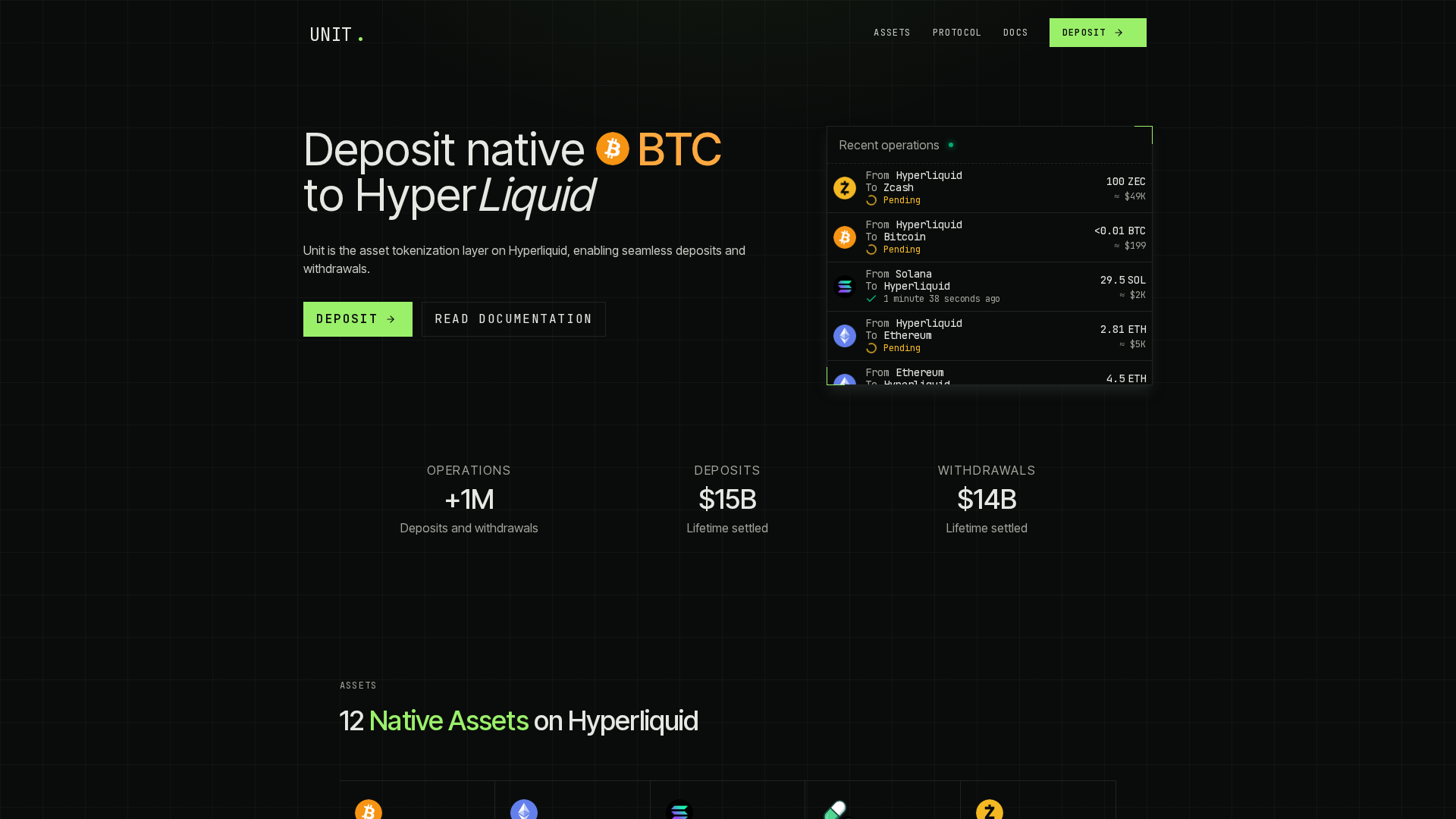 Screenshot of hyperunit.xyz