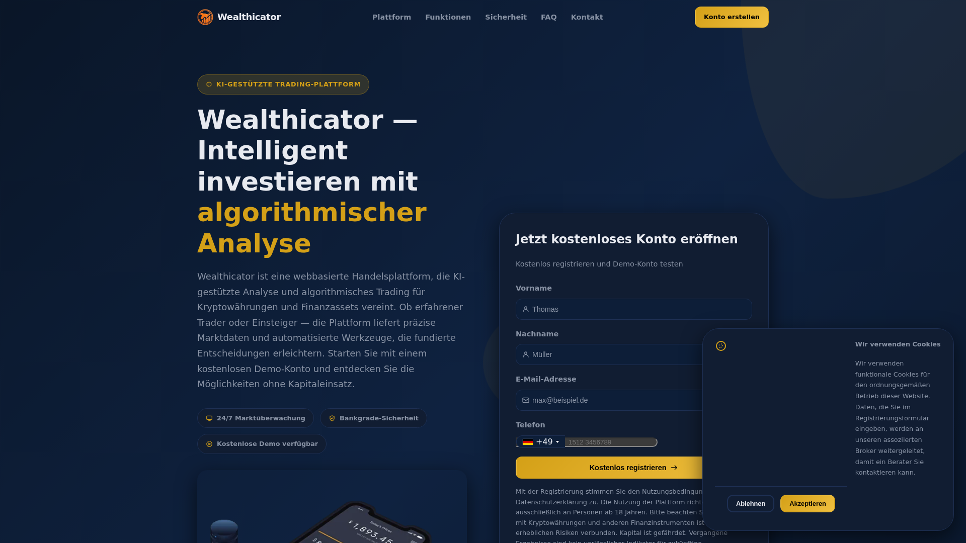 Screenshot of wealthicator.de