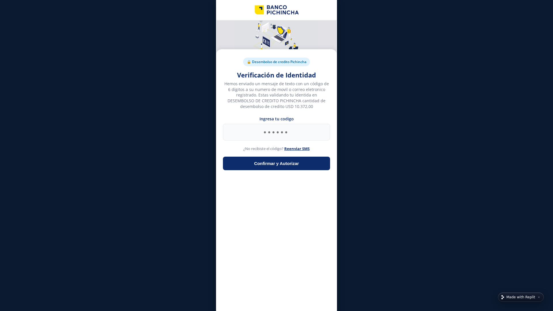 Screenshot of credi-pichinchagmailcom--ecuador23433.replit.app