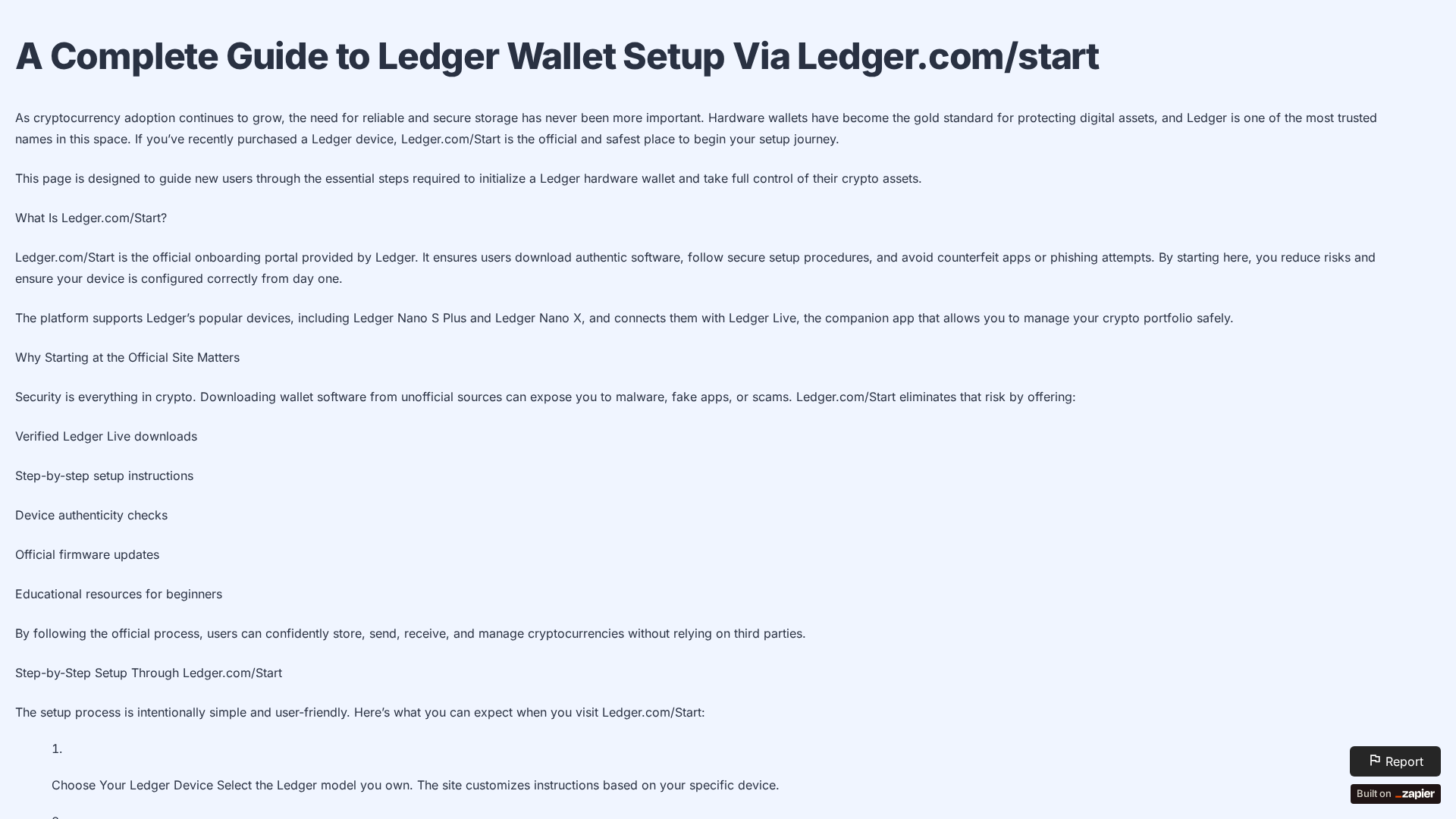 Screenshot of startt-ledgger.zapier.app
