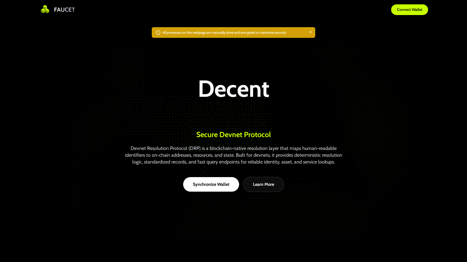 Screenshot of faucetdev.netlify.app