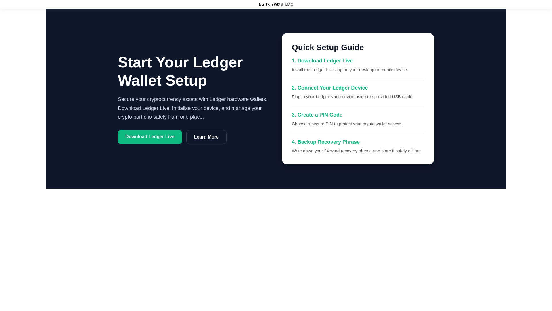 Screenshot of appshome-ledger.wixstudio.com