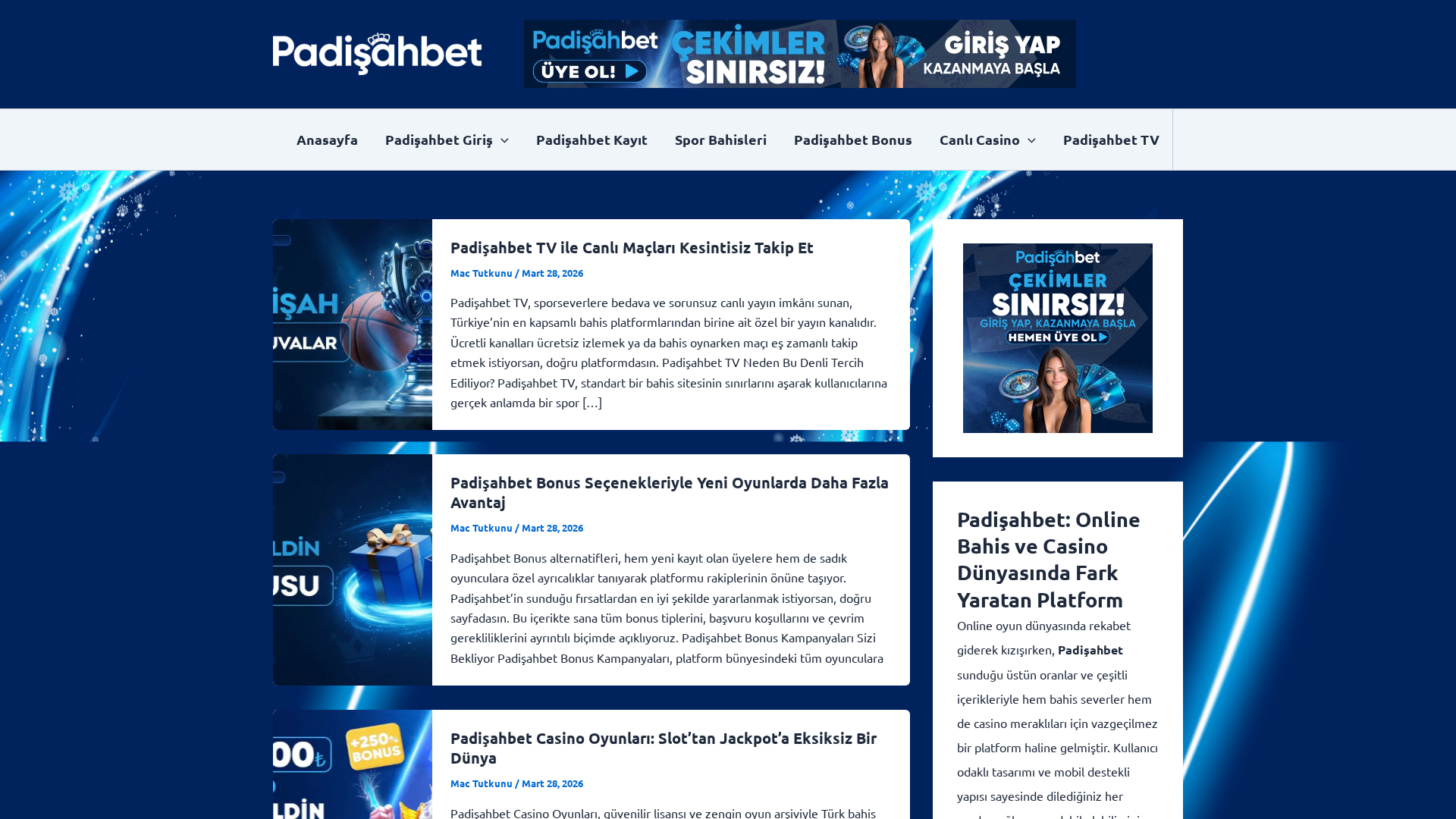 Screenshot of padisahbetwebsitesi.com