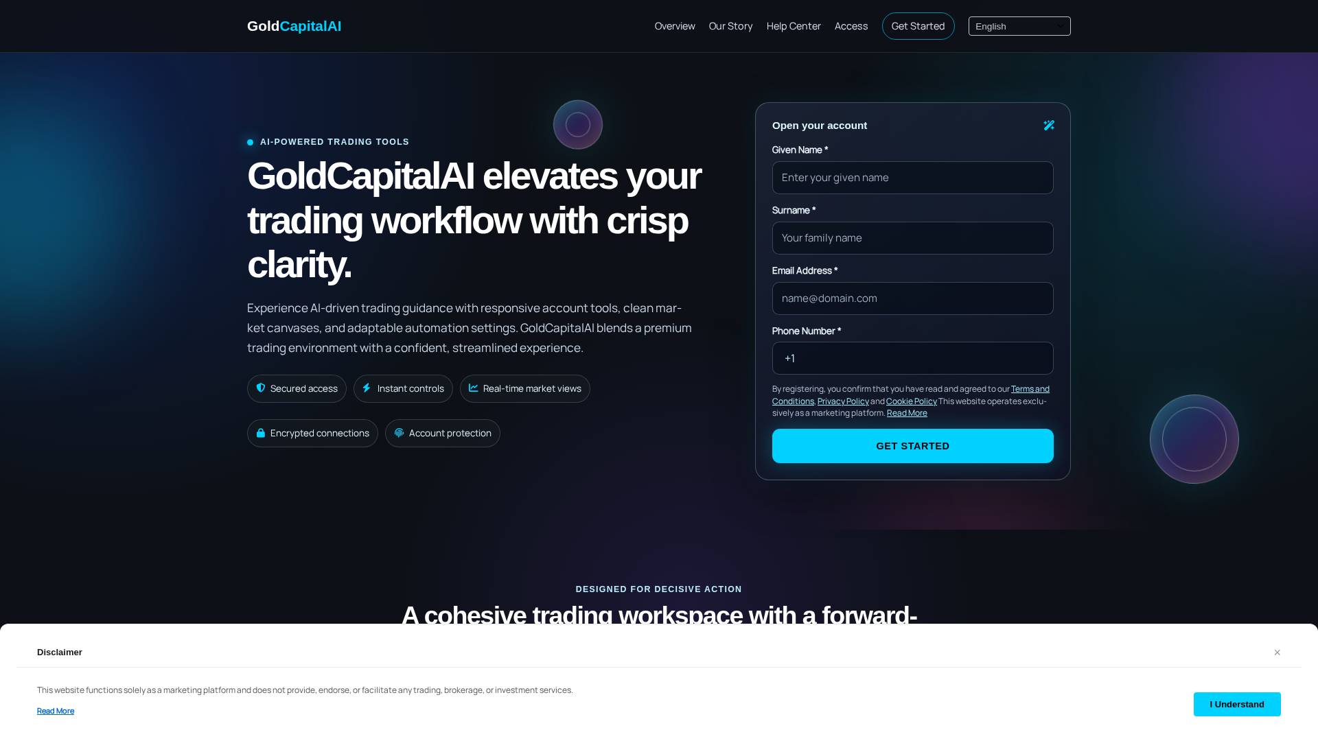 Screenshot of goldcapitalai.click