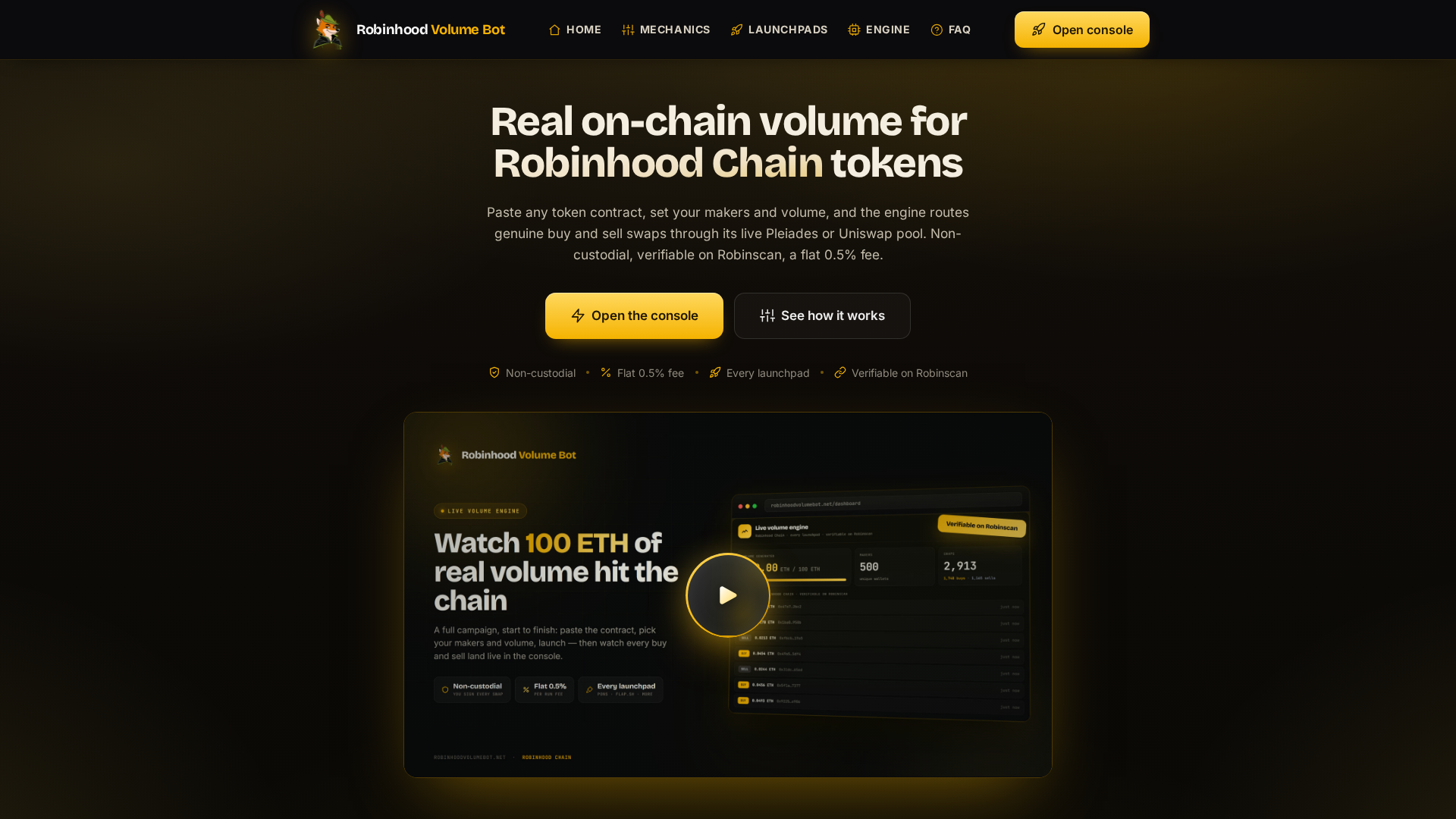 Screenshot of robinhoodvolumebot.net