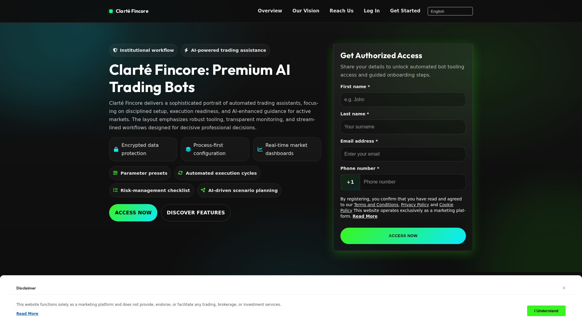 Screenshot of clartefincore-engine.com