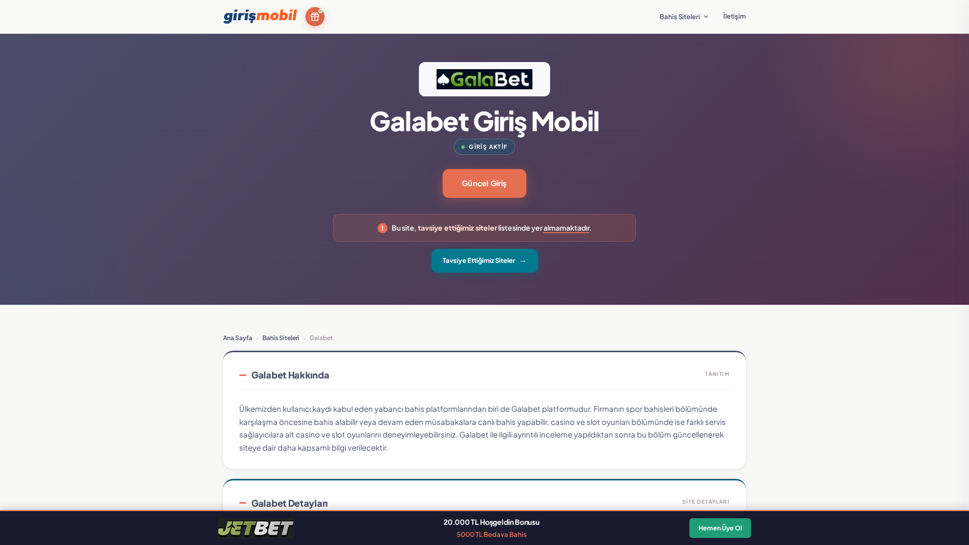 Screenshot of galabet.girismobil.one