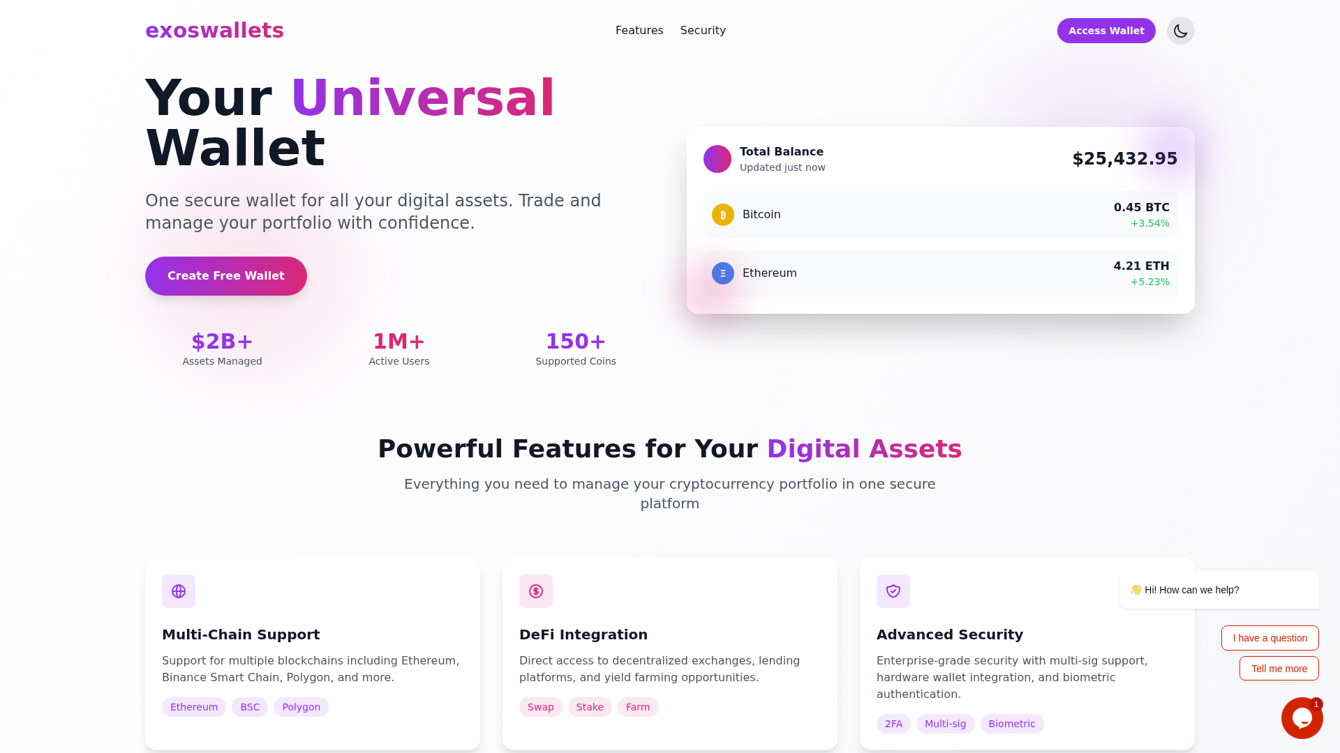 Screenshot of exoswallets.org
