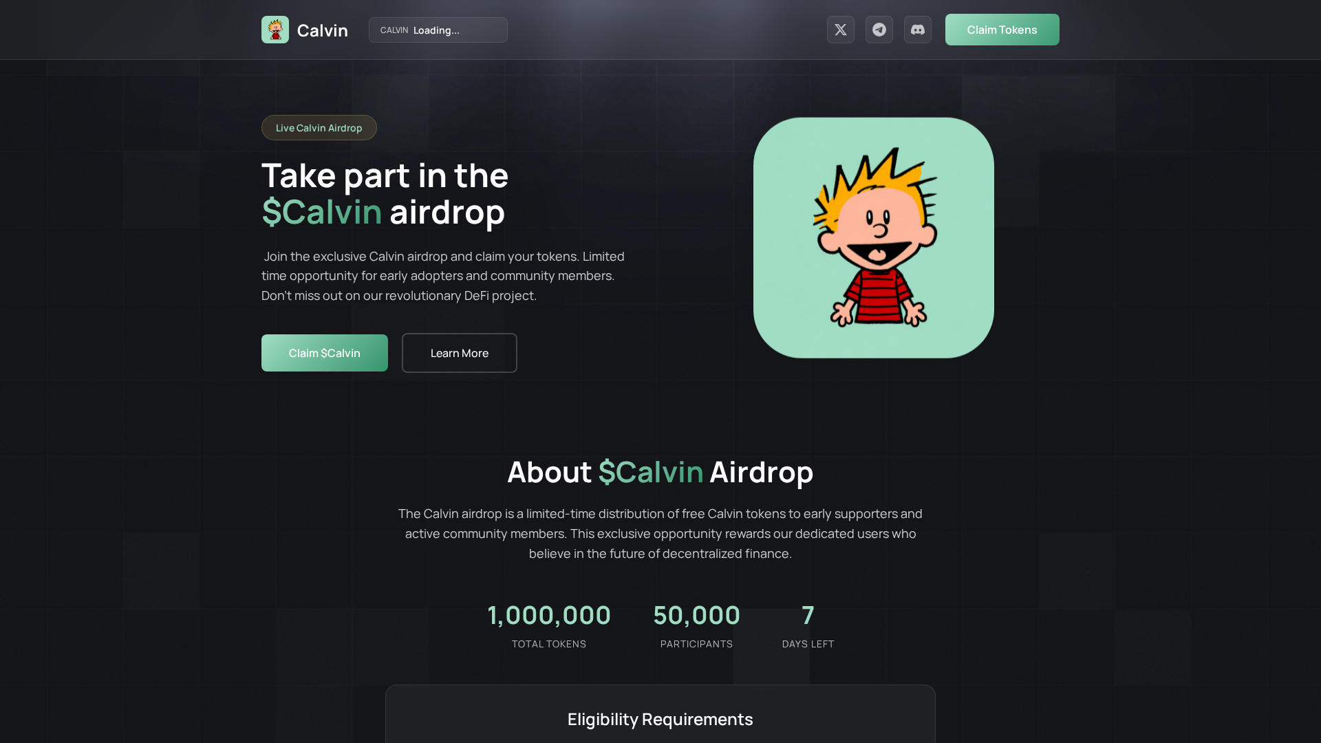 Screenshot of claim-calvin.pages.dev