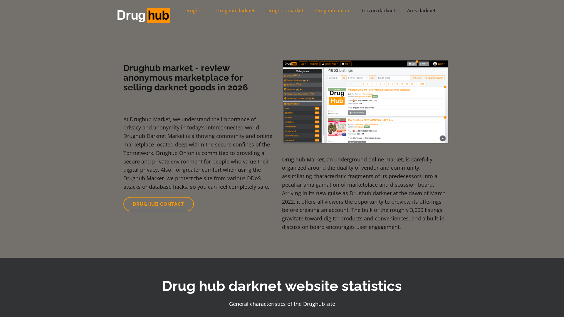 Screenshot of drughub-marketdarknet.com
