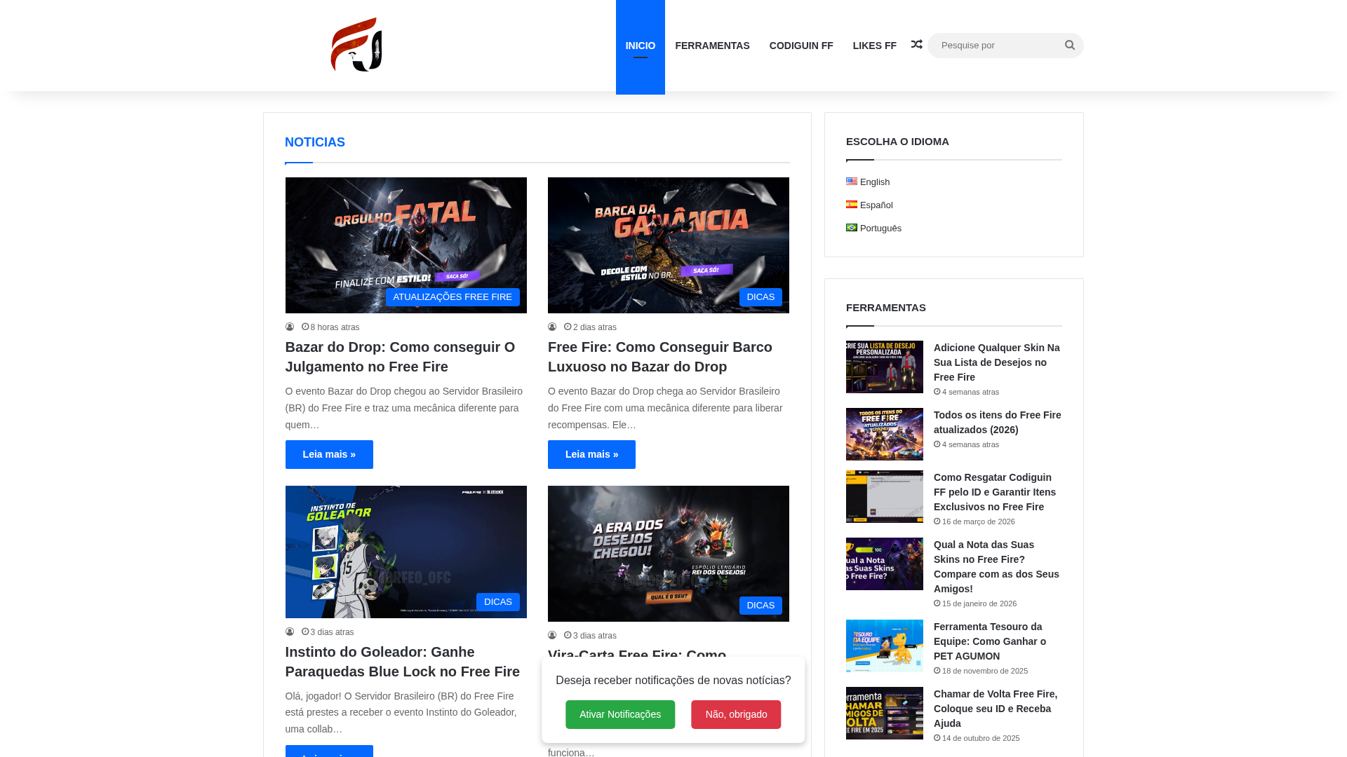 Screenshot of freefirejornal.com