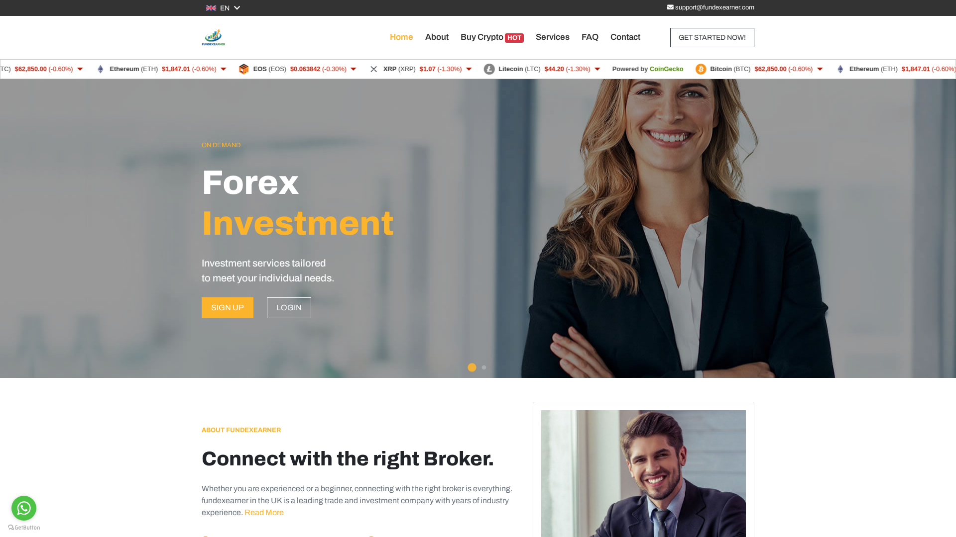 Screenshot of fundexearner.com
