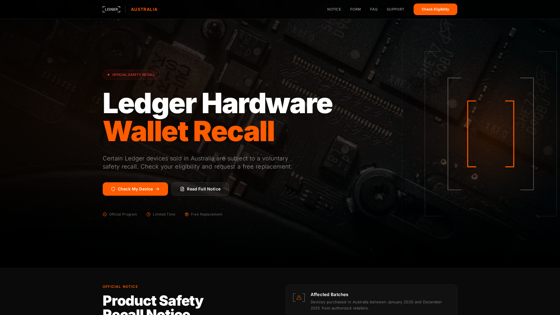 Screenshot of recallprocessau.com