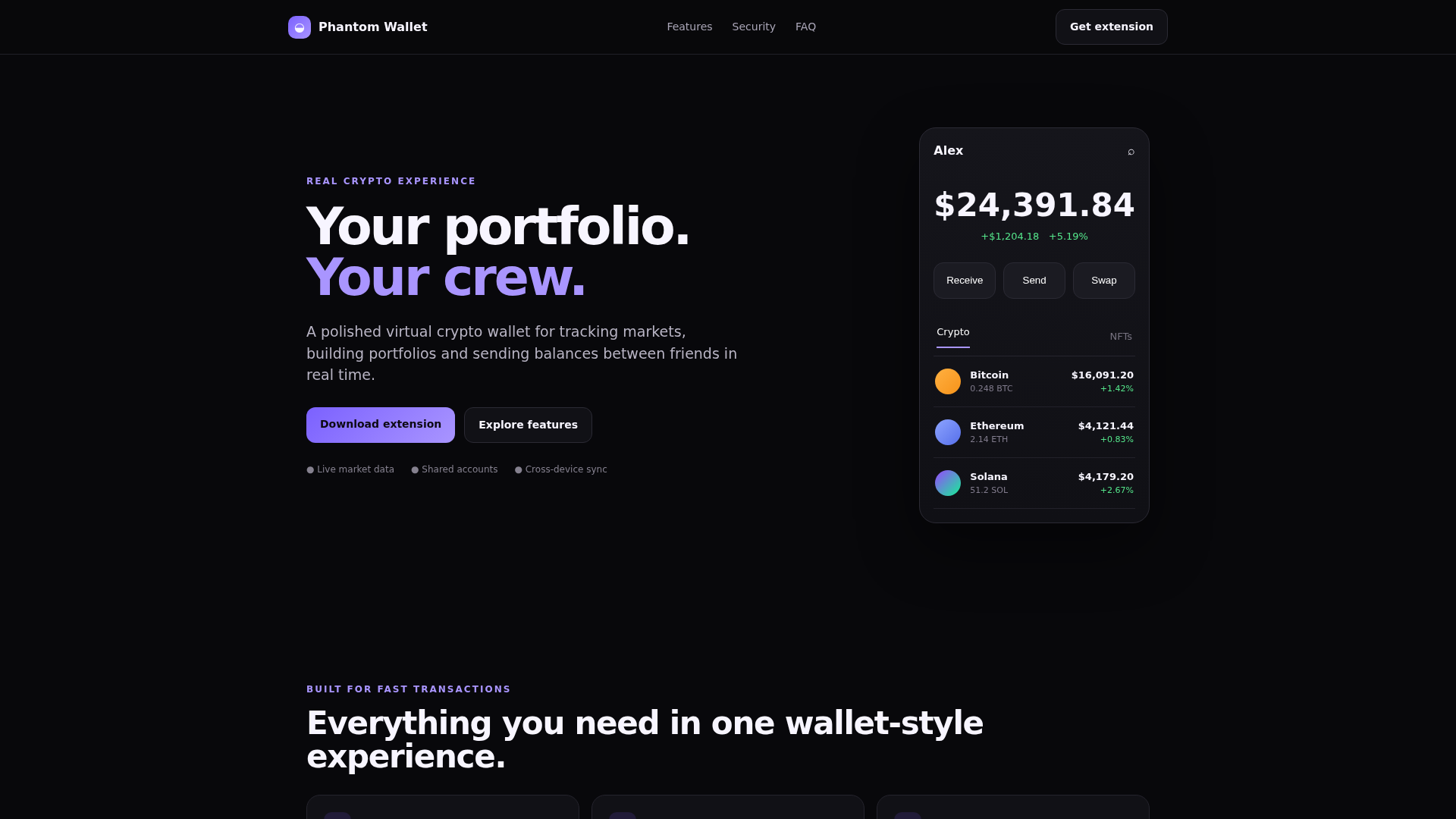 Screenshot of vcwallet.github.io