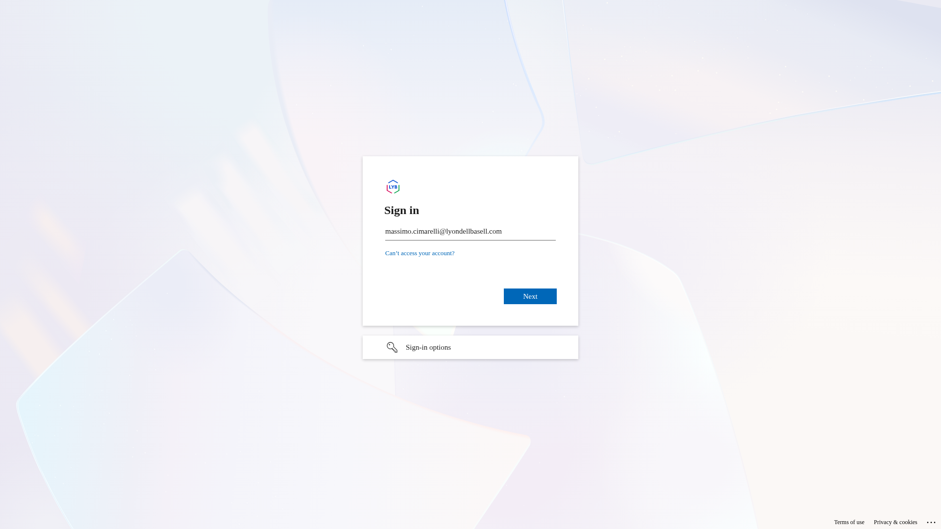 Screenshot of authentication.ms