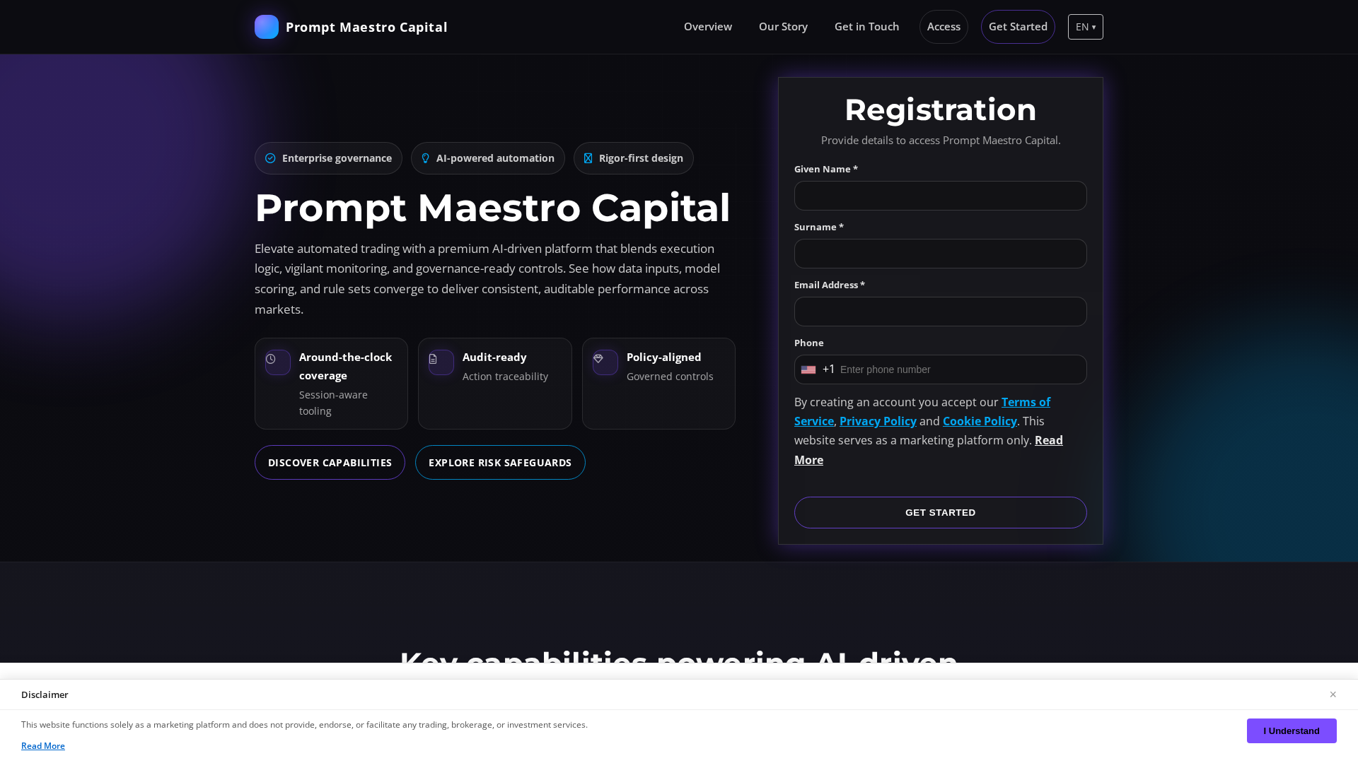 Screenshot of promptmanerixcap.digital