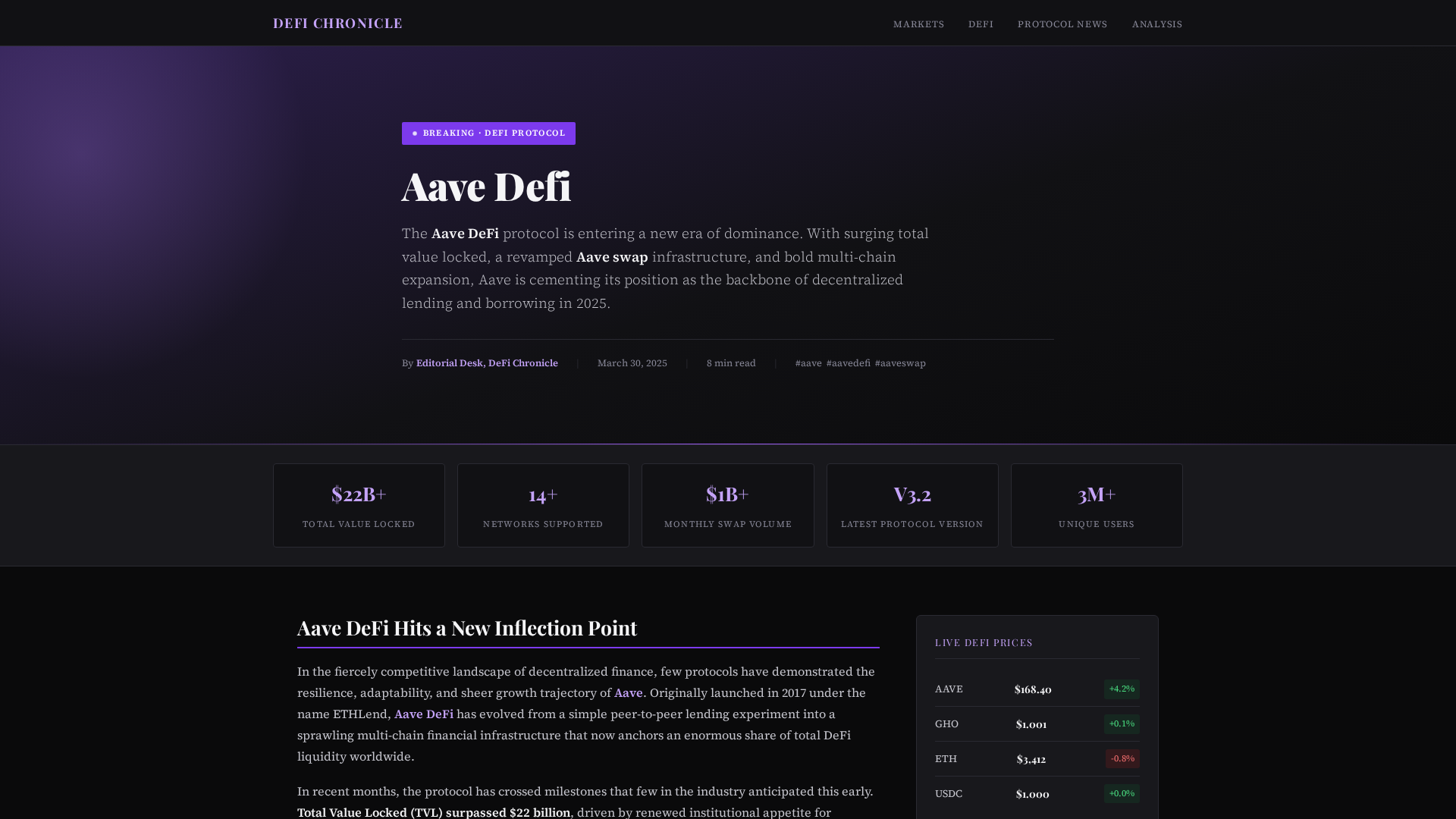 Screenshot of aave-defi.org