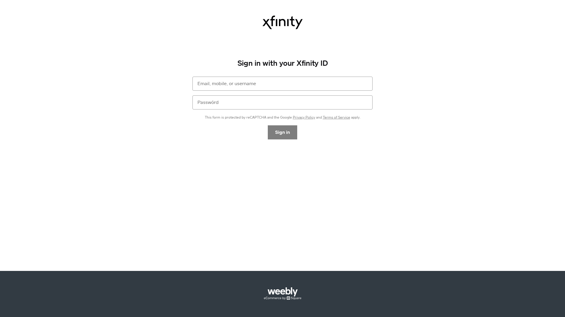 Screenshot of sign-in-to-xfinity-100289.weeblysite.com