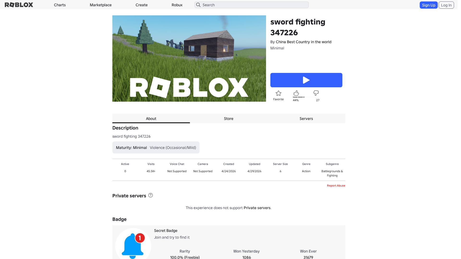 Screenshot of www.roblox.com.ml