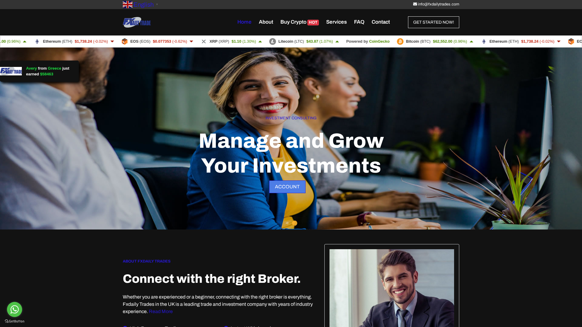 Screenshot of fxdailytrades.com