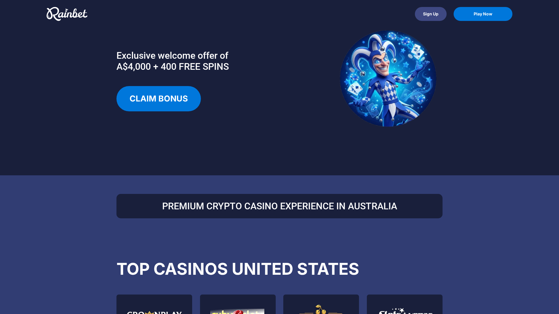 Screenshot of casinorainbet-online.com