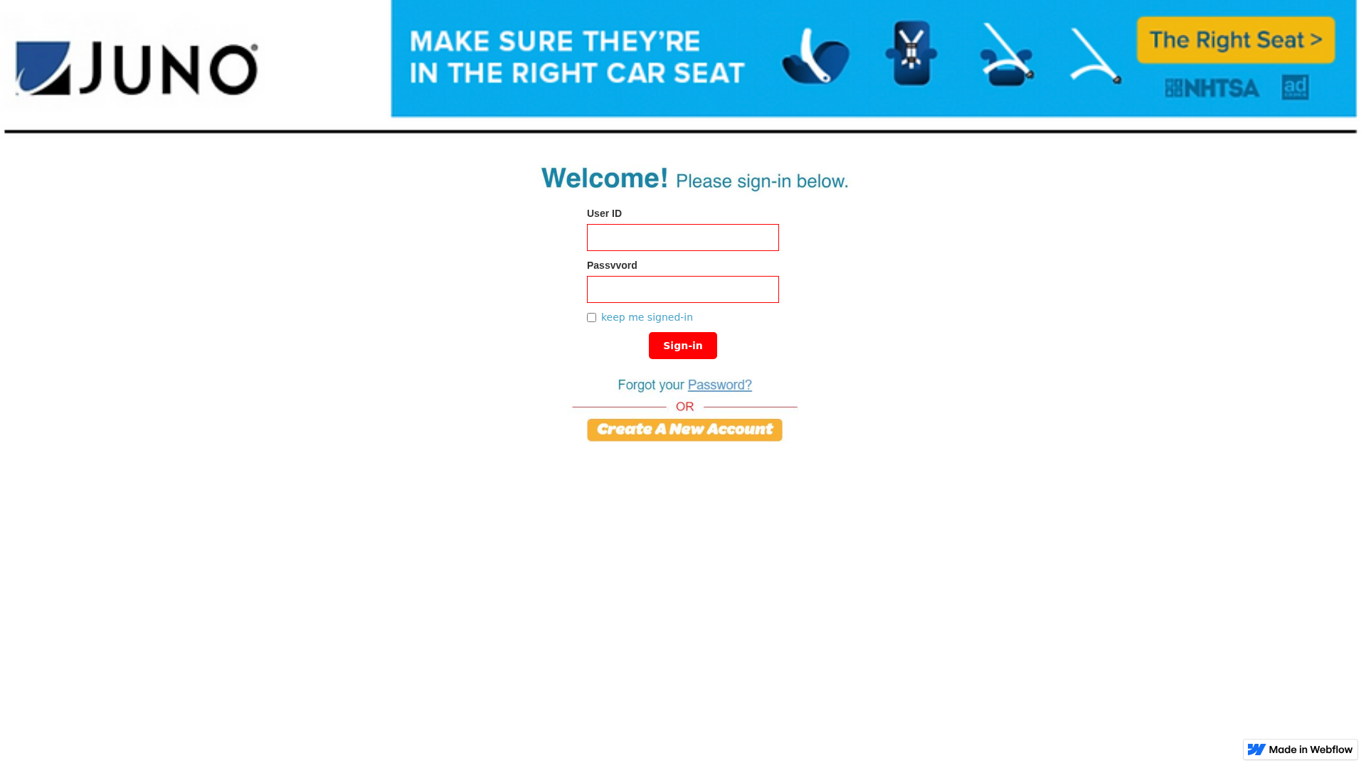 Screenshot of juno-web-mail-75544b.webflow.io