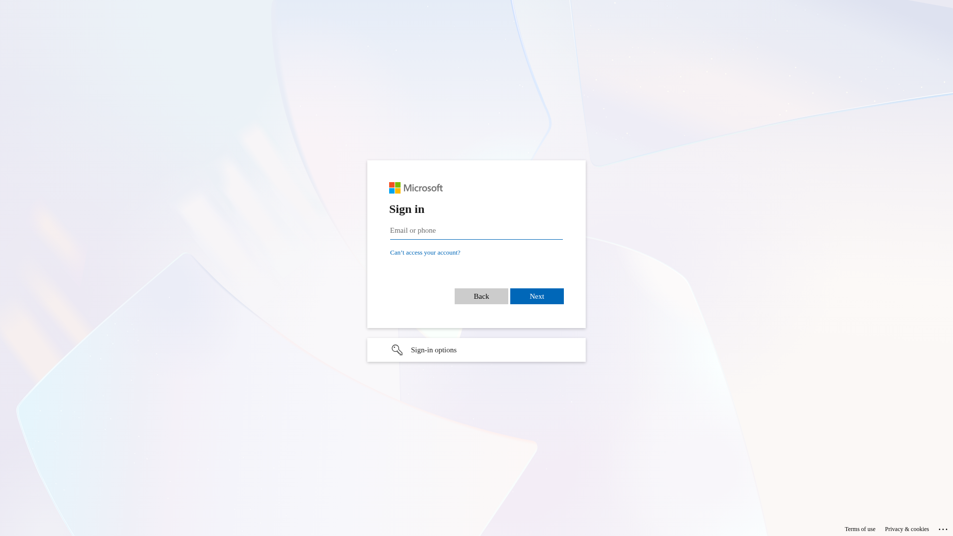 Screenshot of login.microsoftonline.us.office.rp1.abangaritest.govshn.net