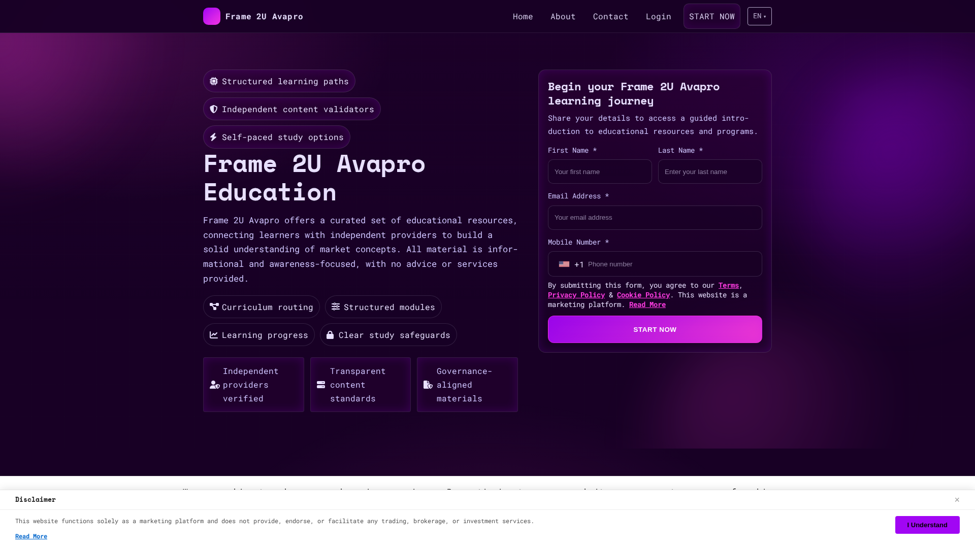 Screenshot of frame-2u-avapro-platform.com