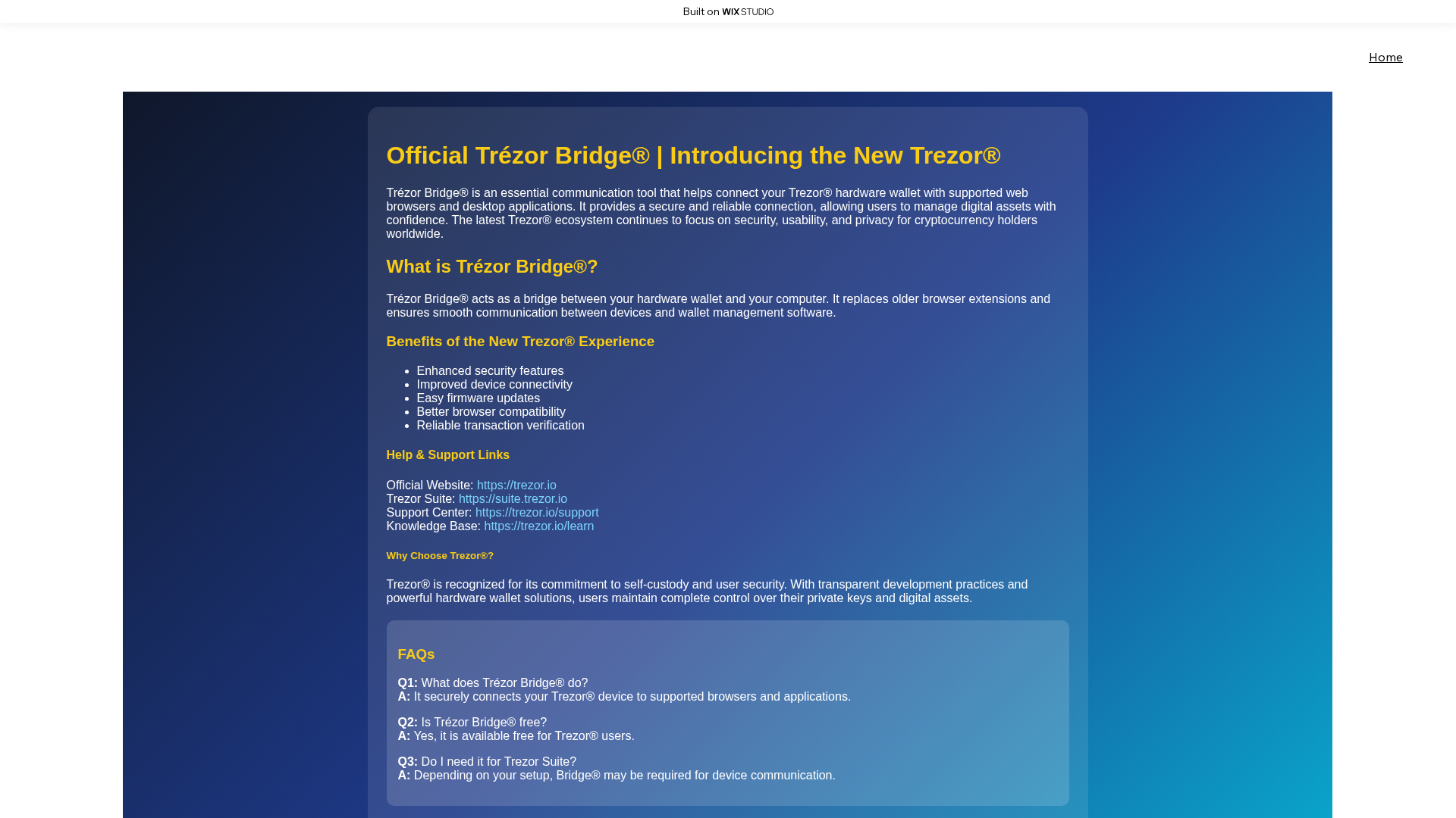 Screenshot of appbridgtrez.wixstudio.com