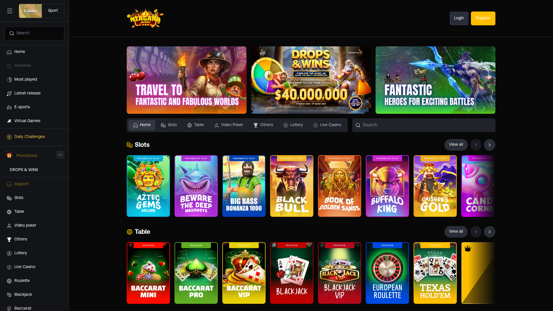 Screenshot of niagarajackpot.com