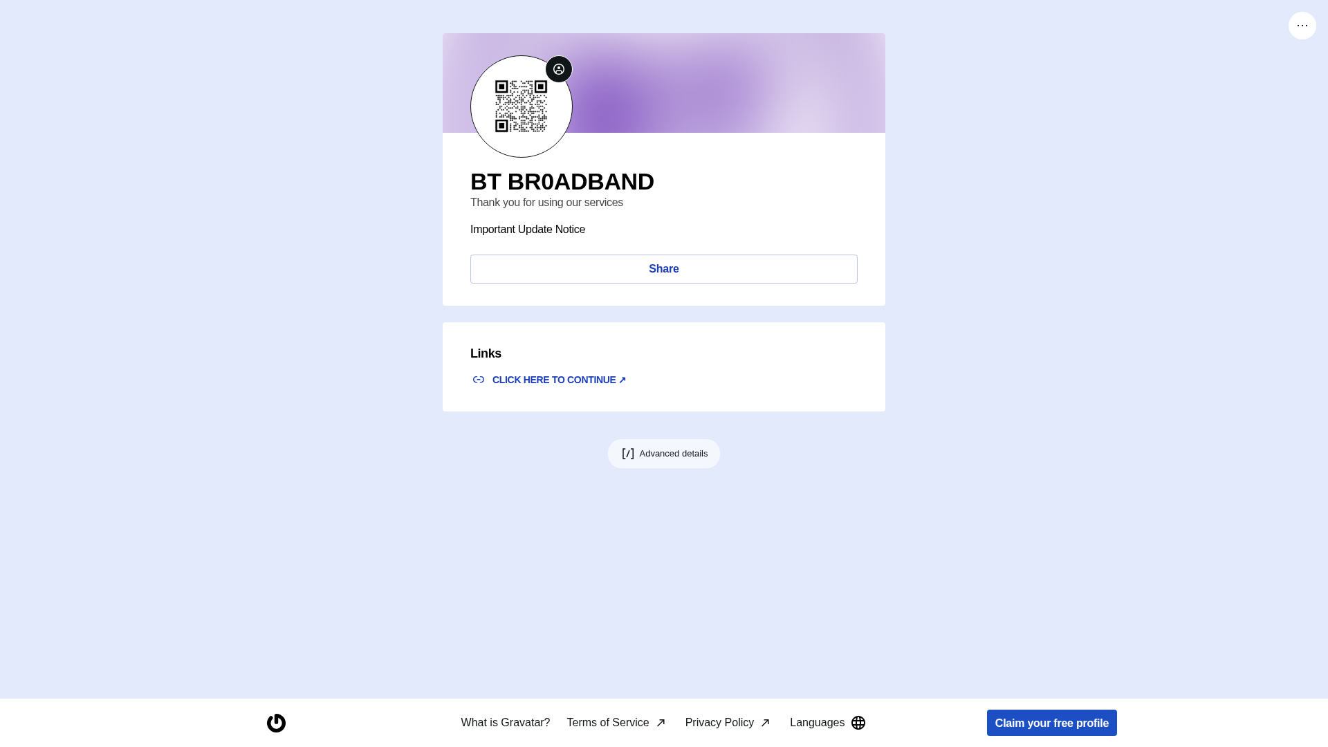 Screenshot of gravatar.com