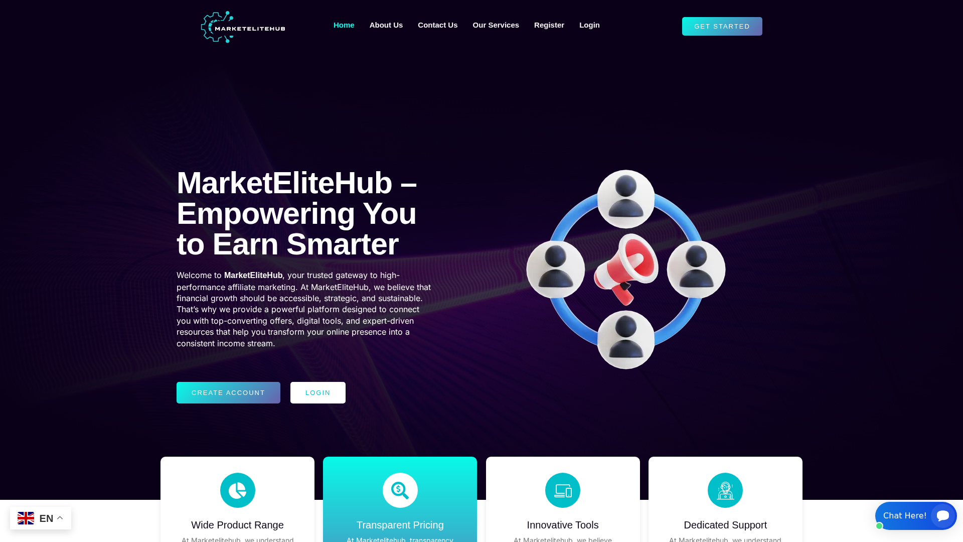 Screenshot of app.marketelitehub.com
