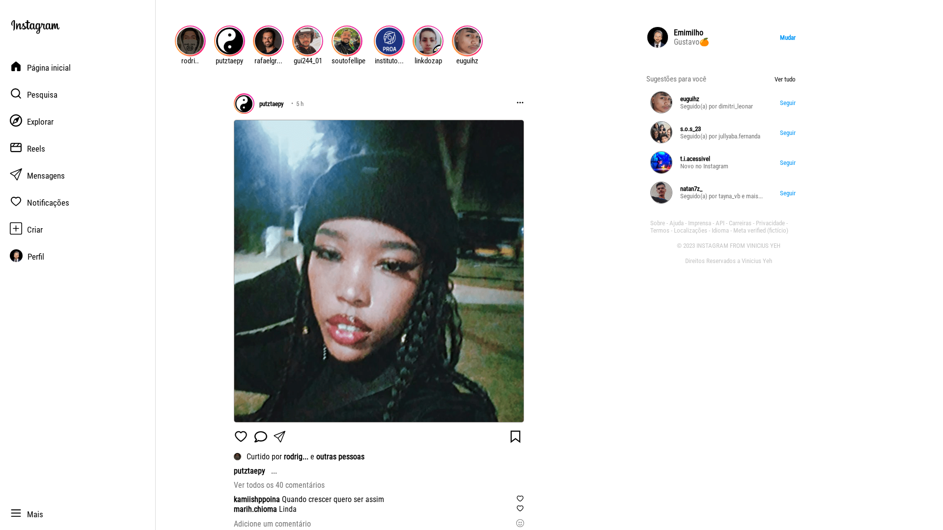 Screenshot of clone-instagram-zeta.vercel.app