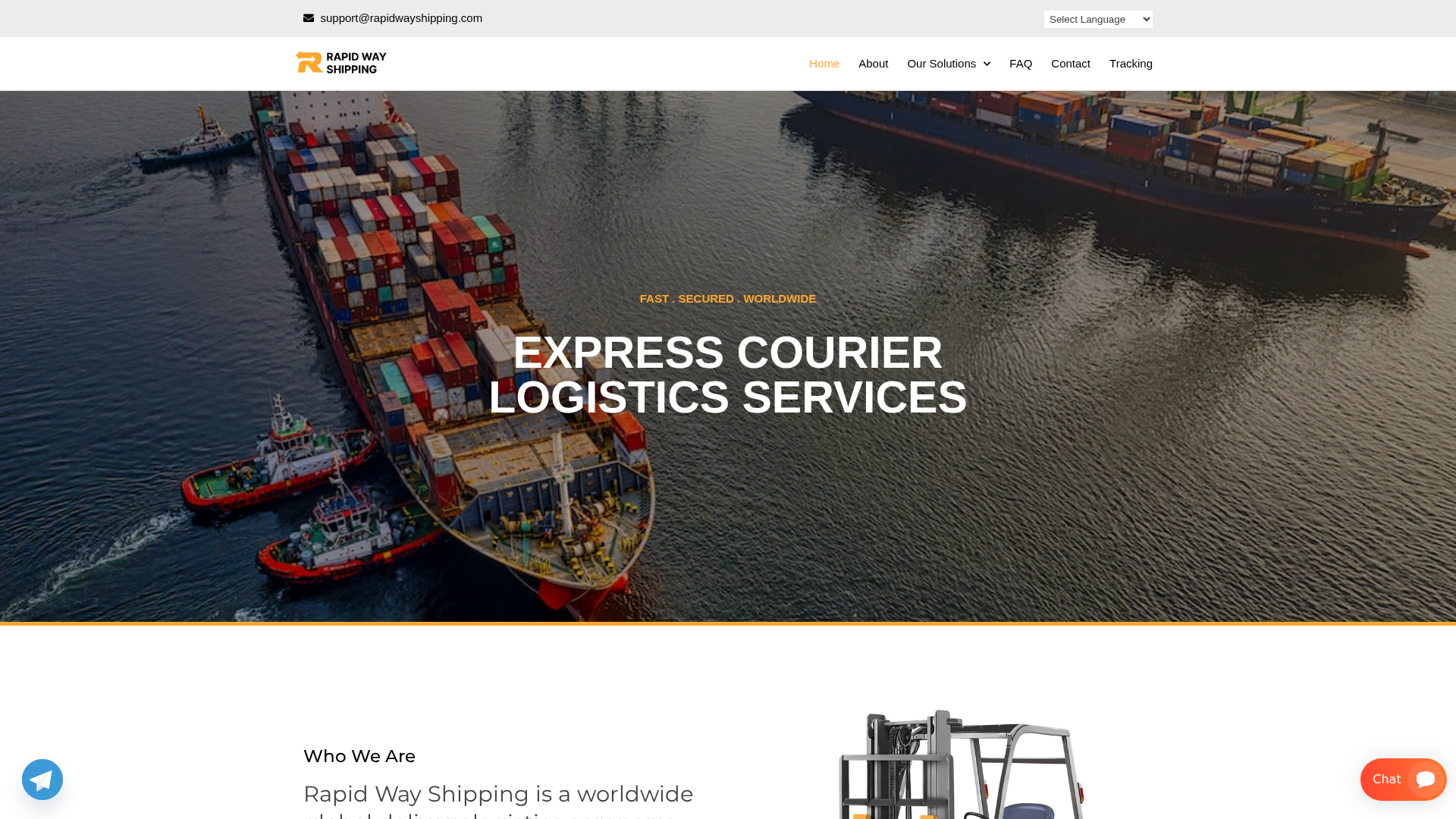 Screenshot of rapidwayshipping.com