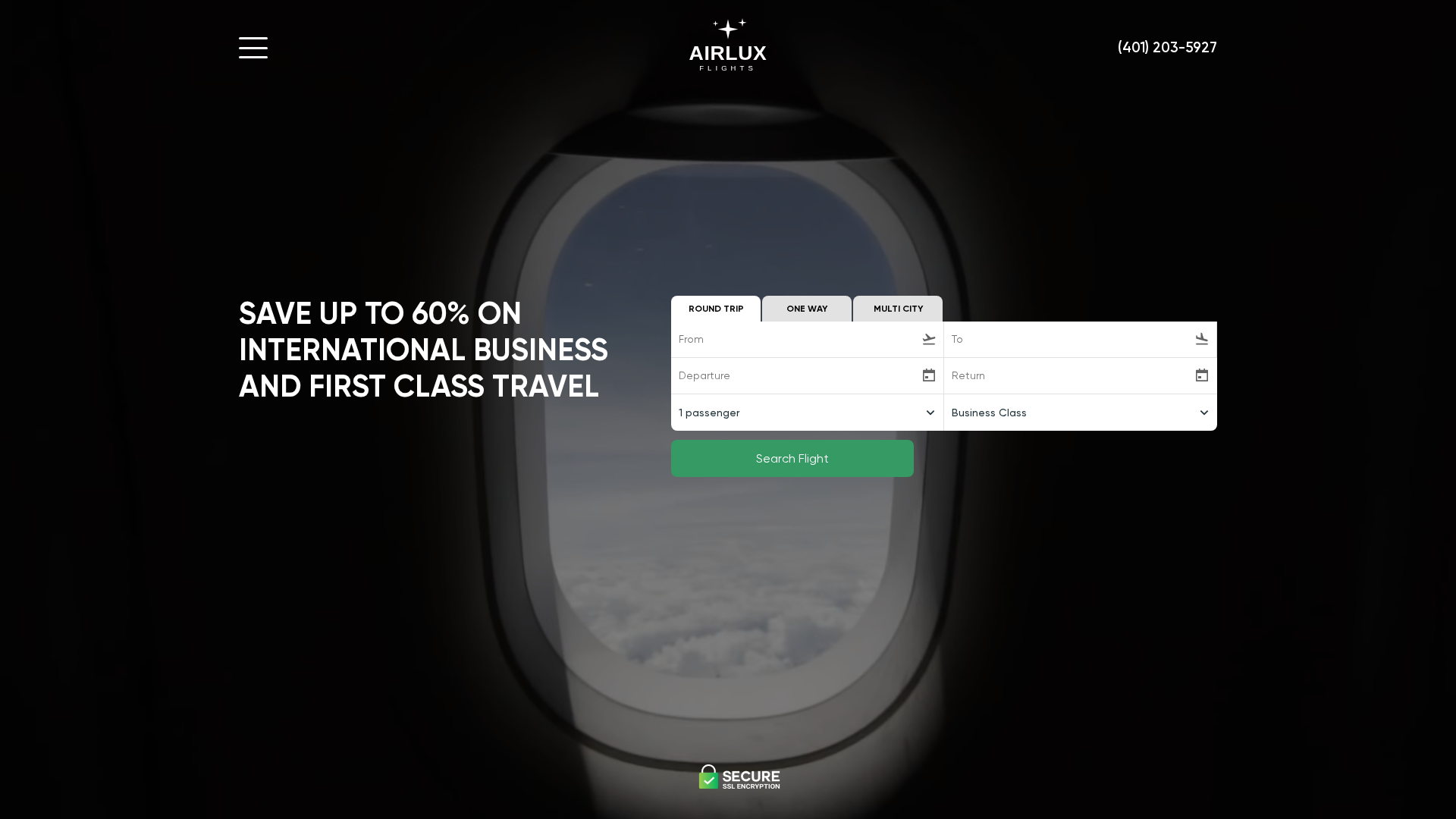 Screenshot of airlux-flights.com