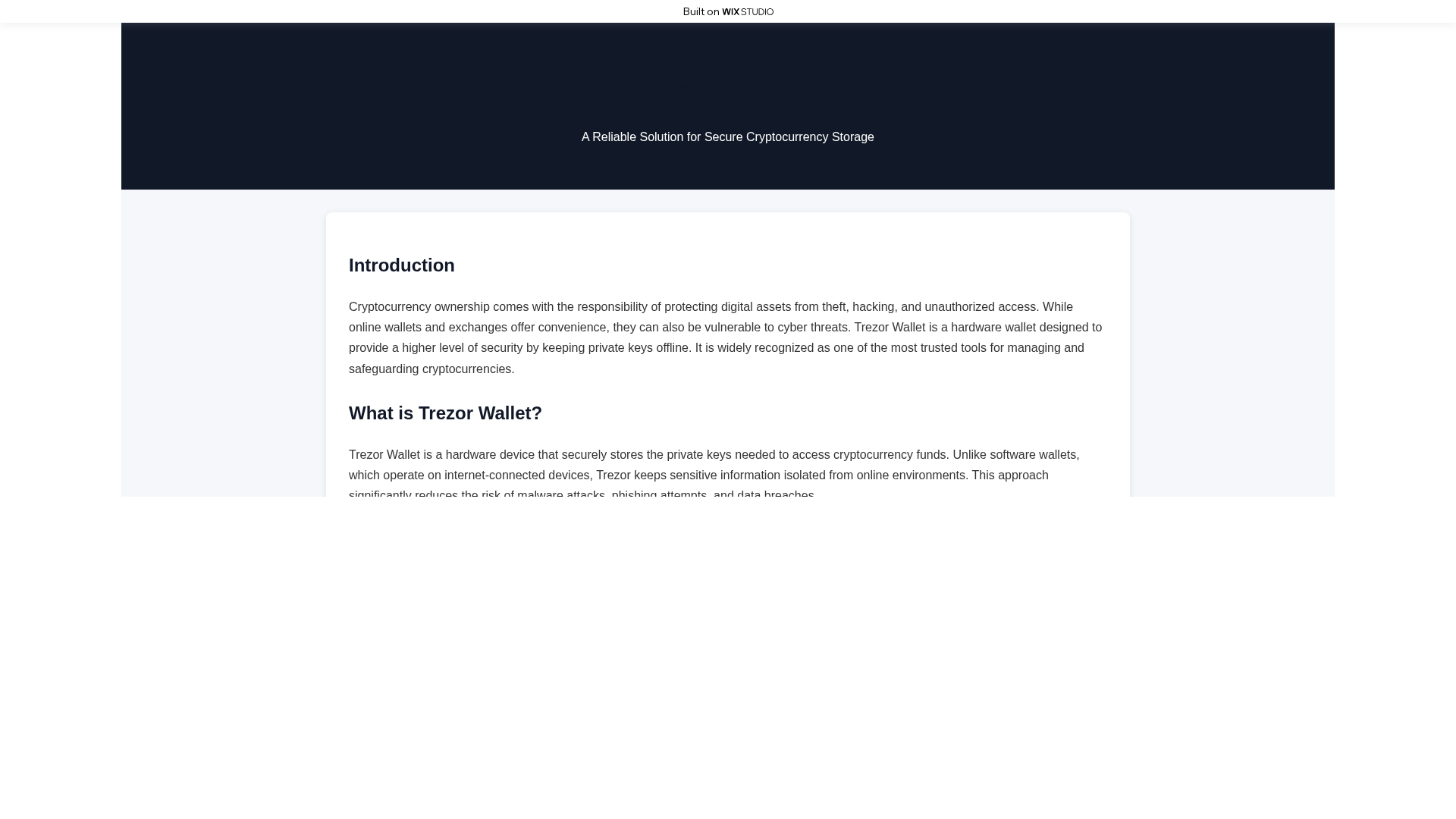 Screenshot of io-trezonapps.wixstudio.com