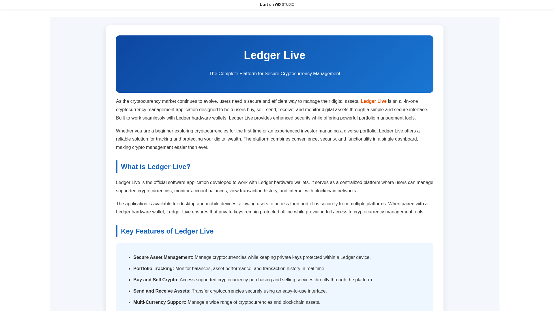Screenshot of live-ldggr.wixstudio.com