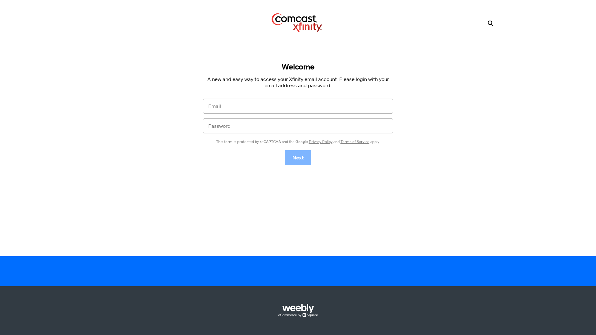 Screenshot of webmailxfi.weebly.com