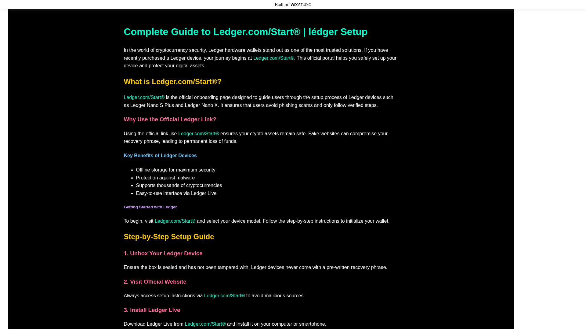 Screenshot of ledgrr-live.wixstudio.com