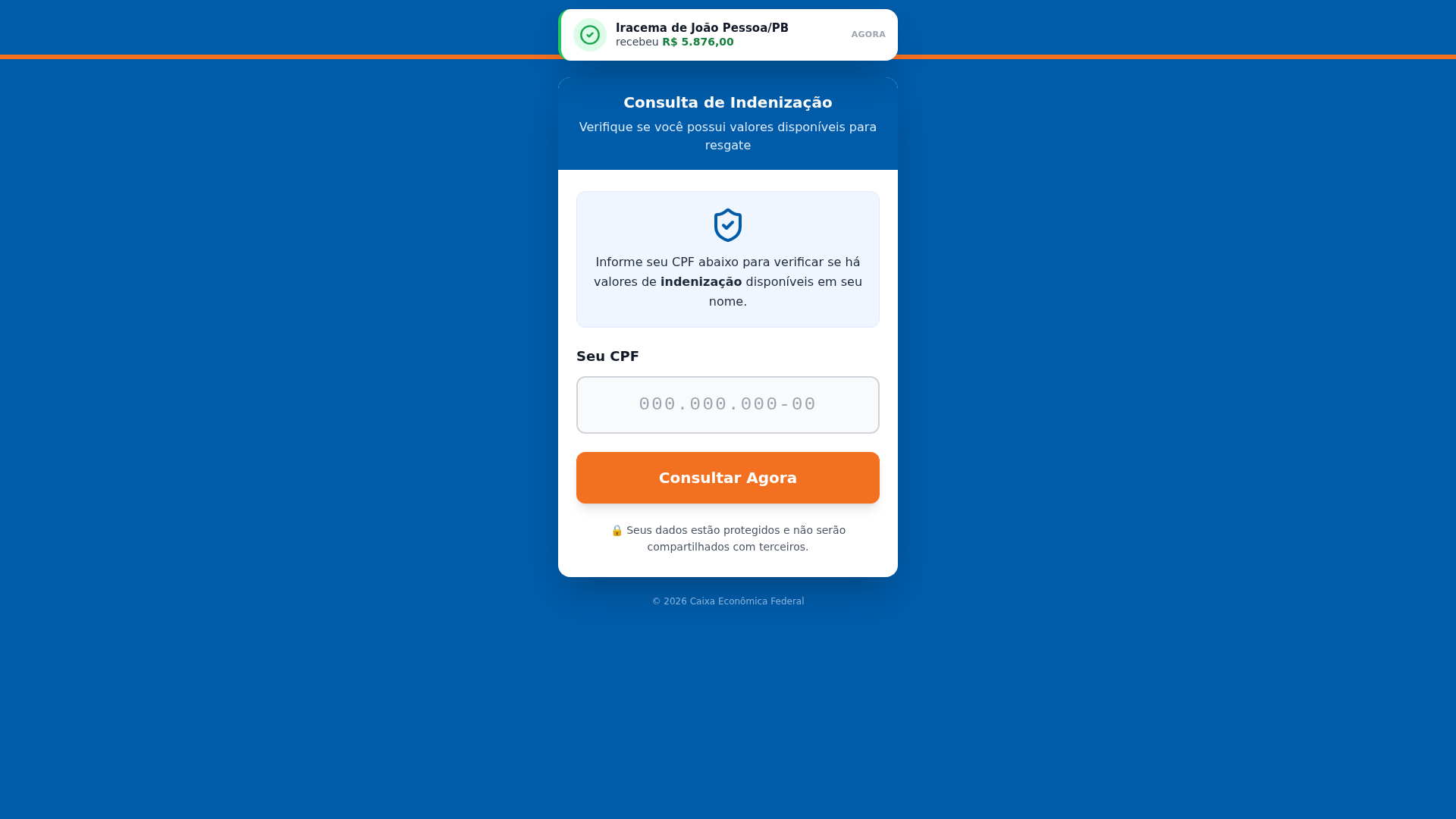 Screenshot of caixaconsultachat-six.vercel.app