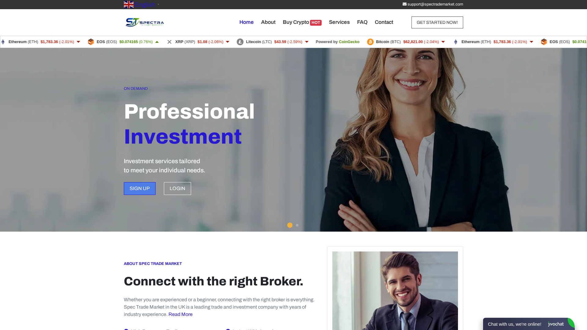 Screenshot of spectrademarket.com