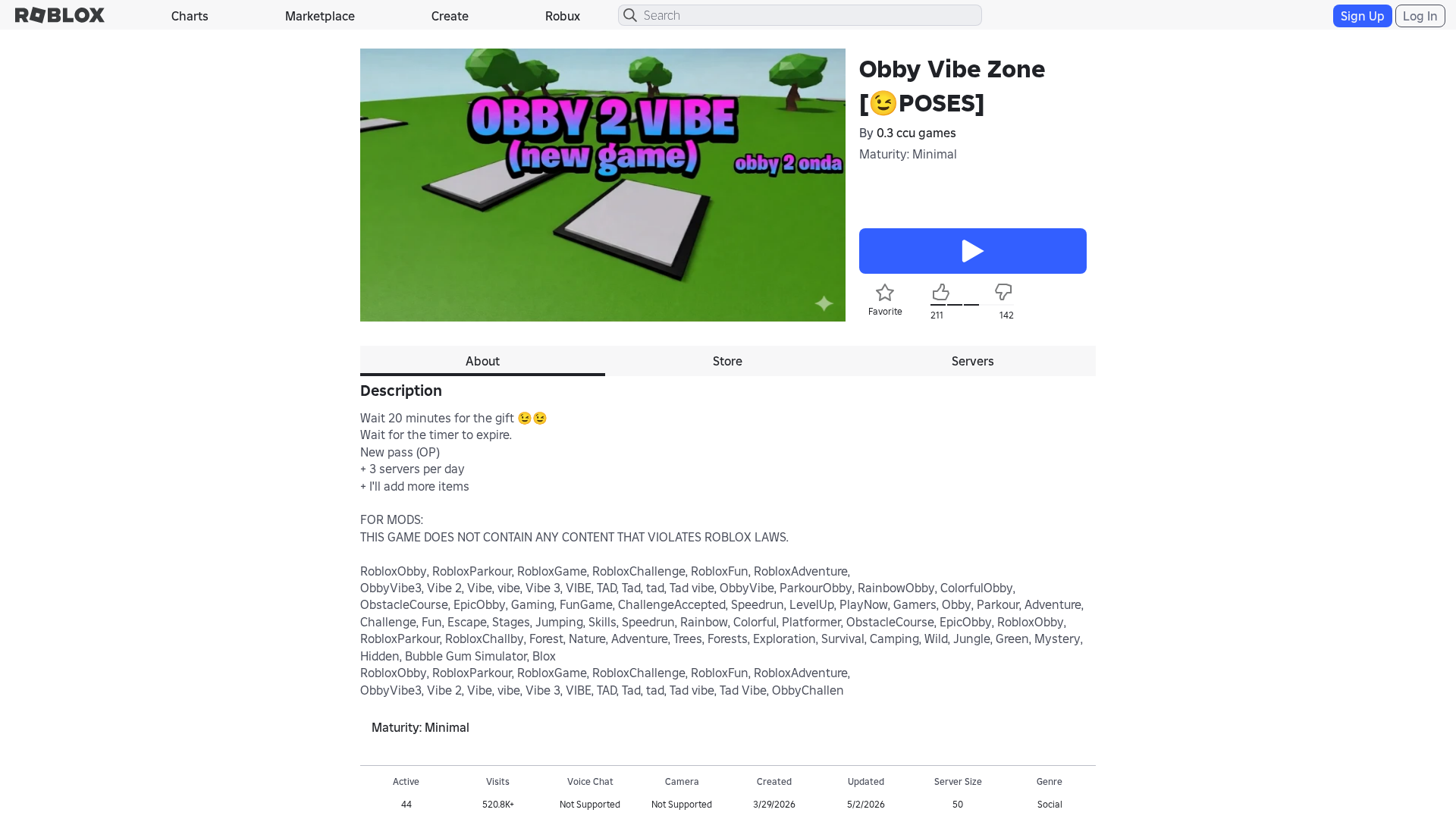 Screenshot of www.roblox.com.bn