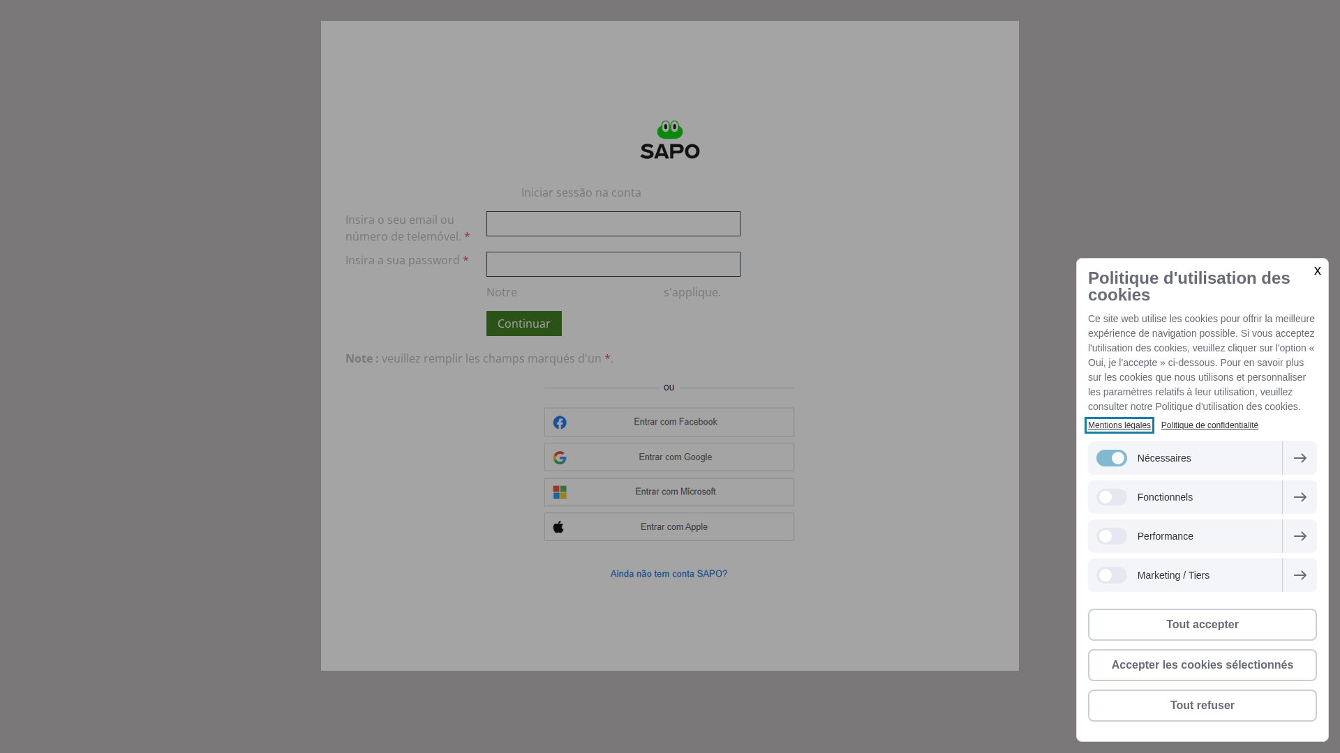 Screenshot of login-sapo-pt.jimdofree.com