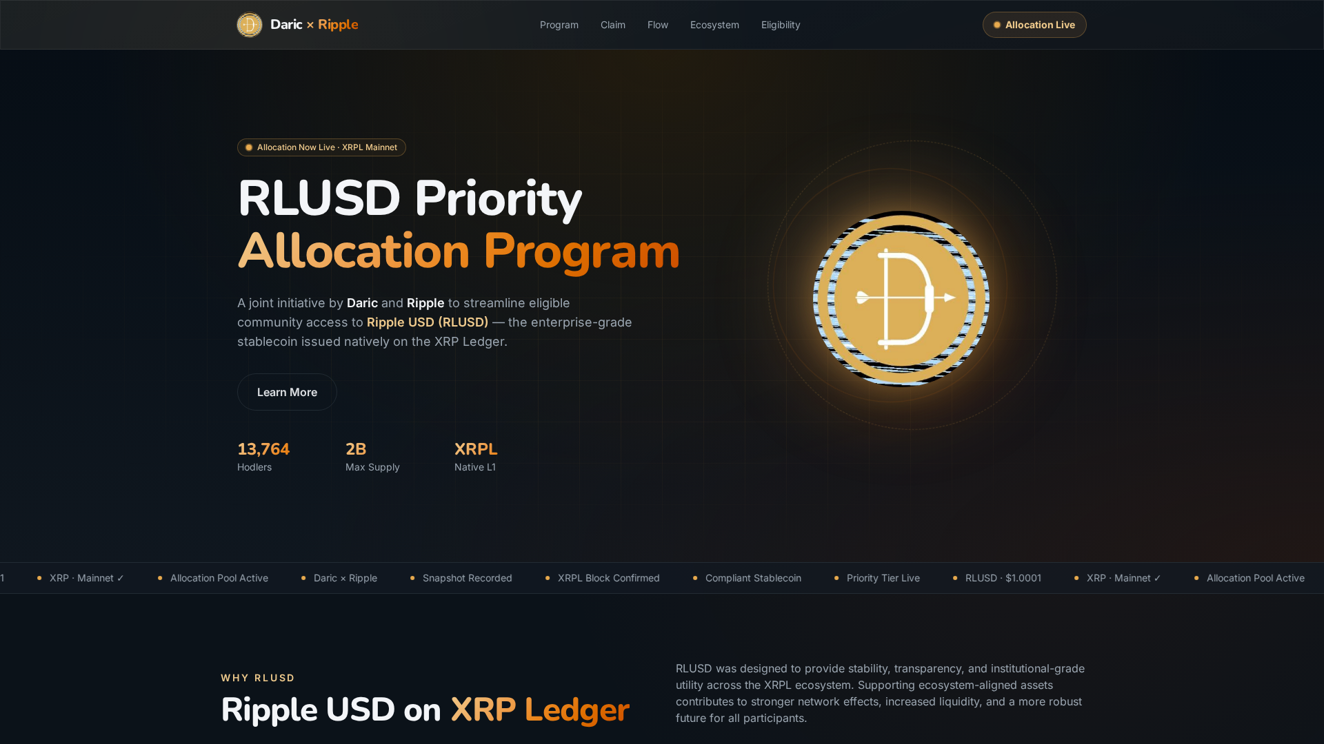 Screenshot of darictoken-rlusd.com