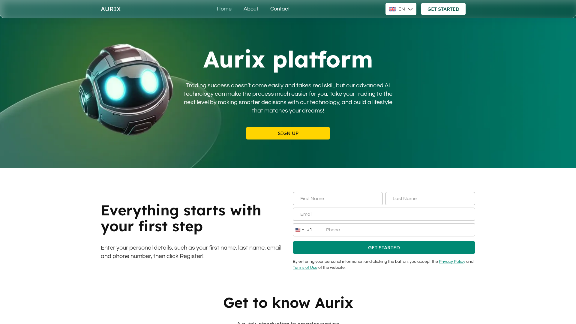 Screenshot of aurix-ai.live