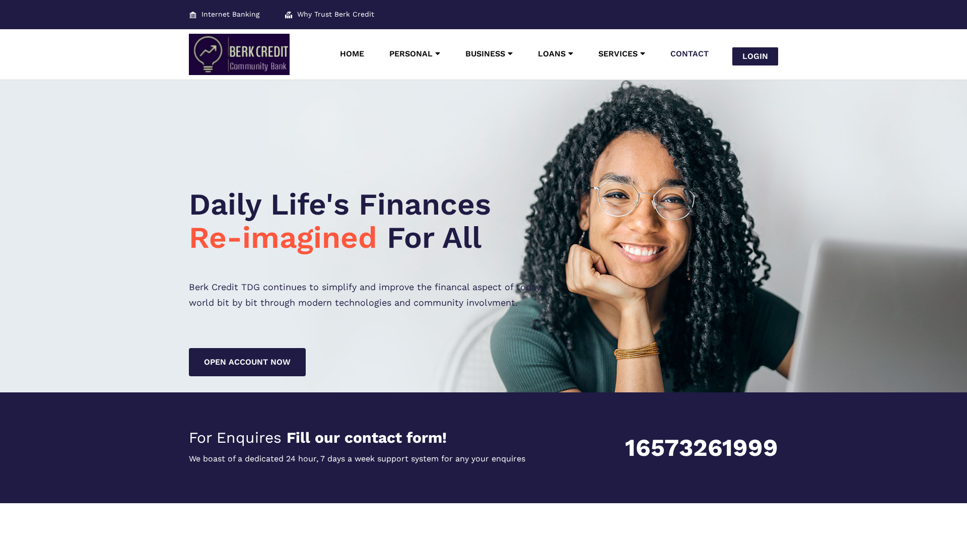 Screenshot of berkcred.com