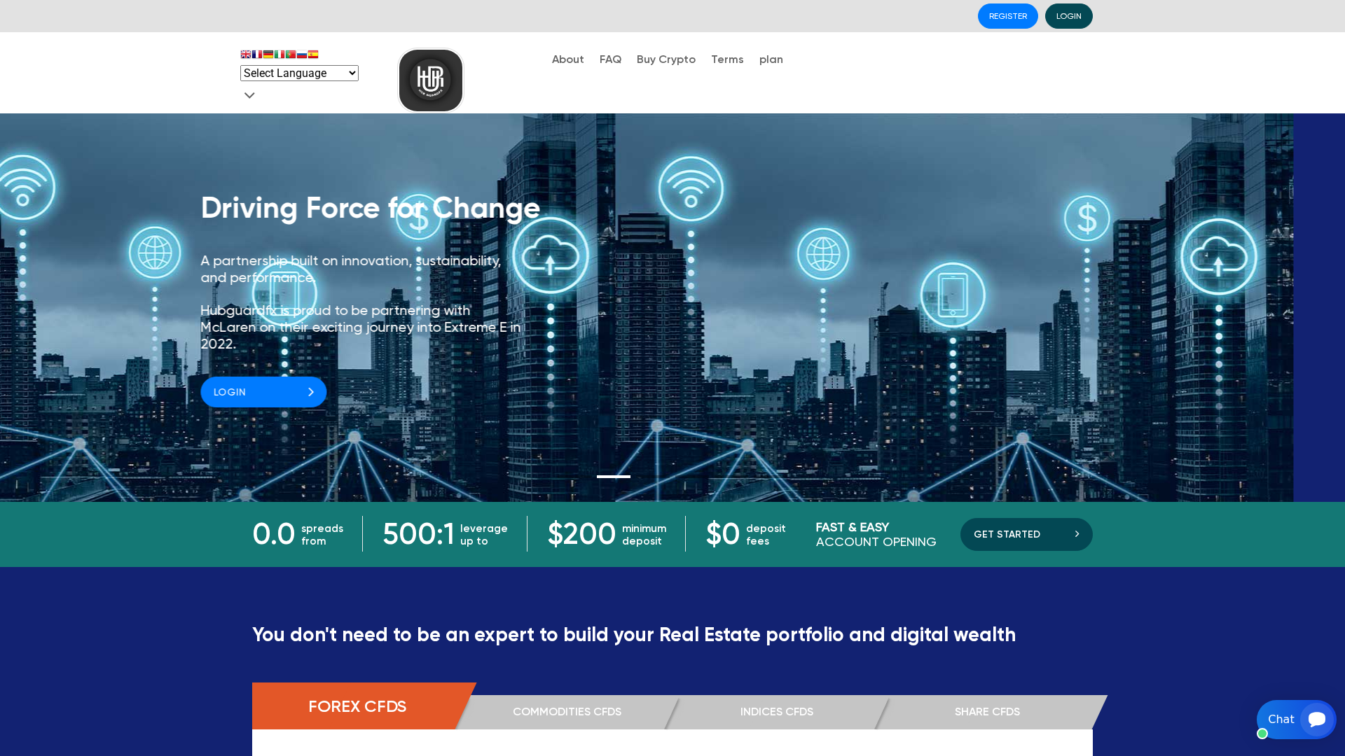 Screenshot of hubguardfx.com
