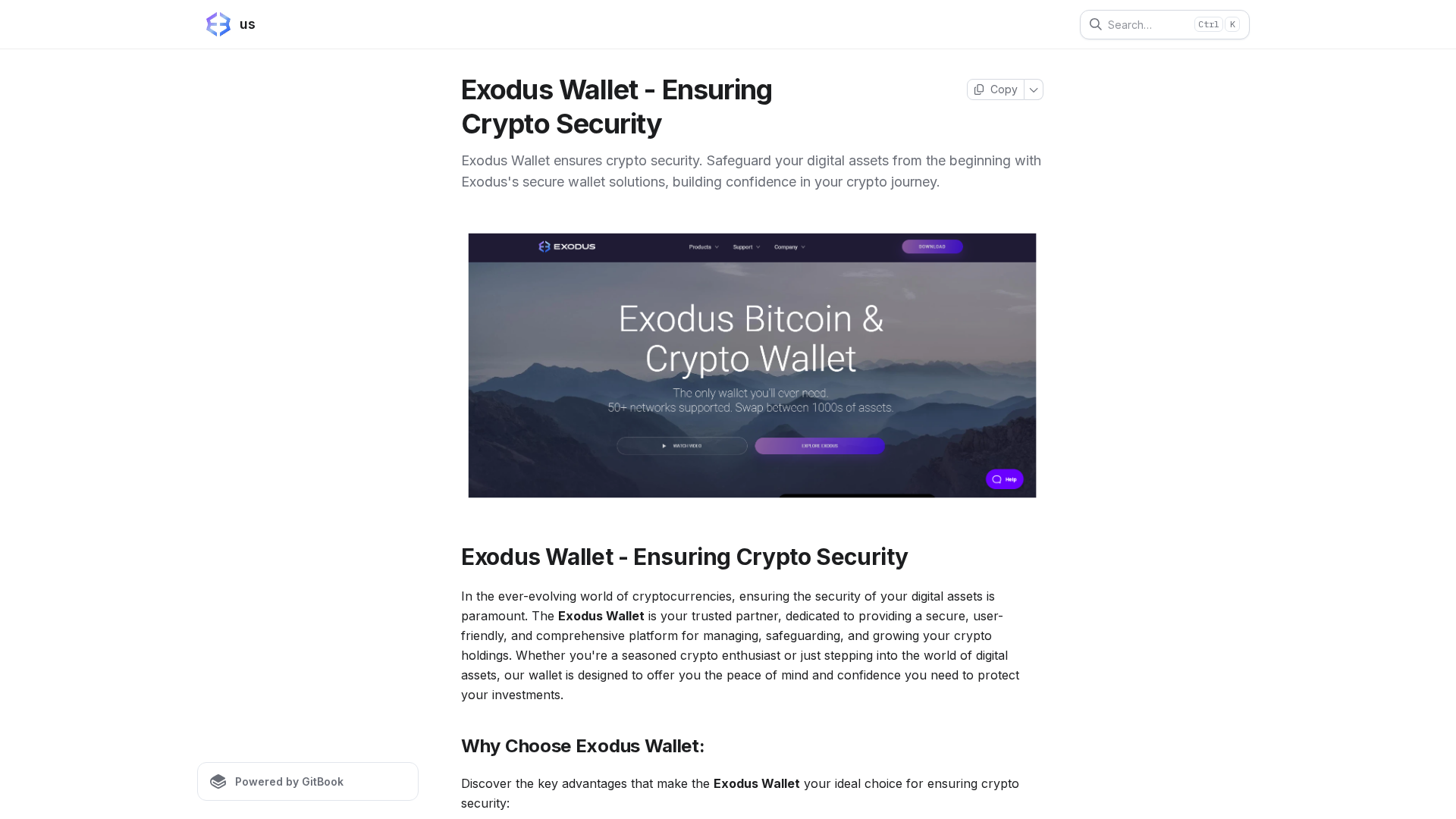 Screenshot of exodusswalliet.gitbook.io