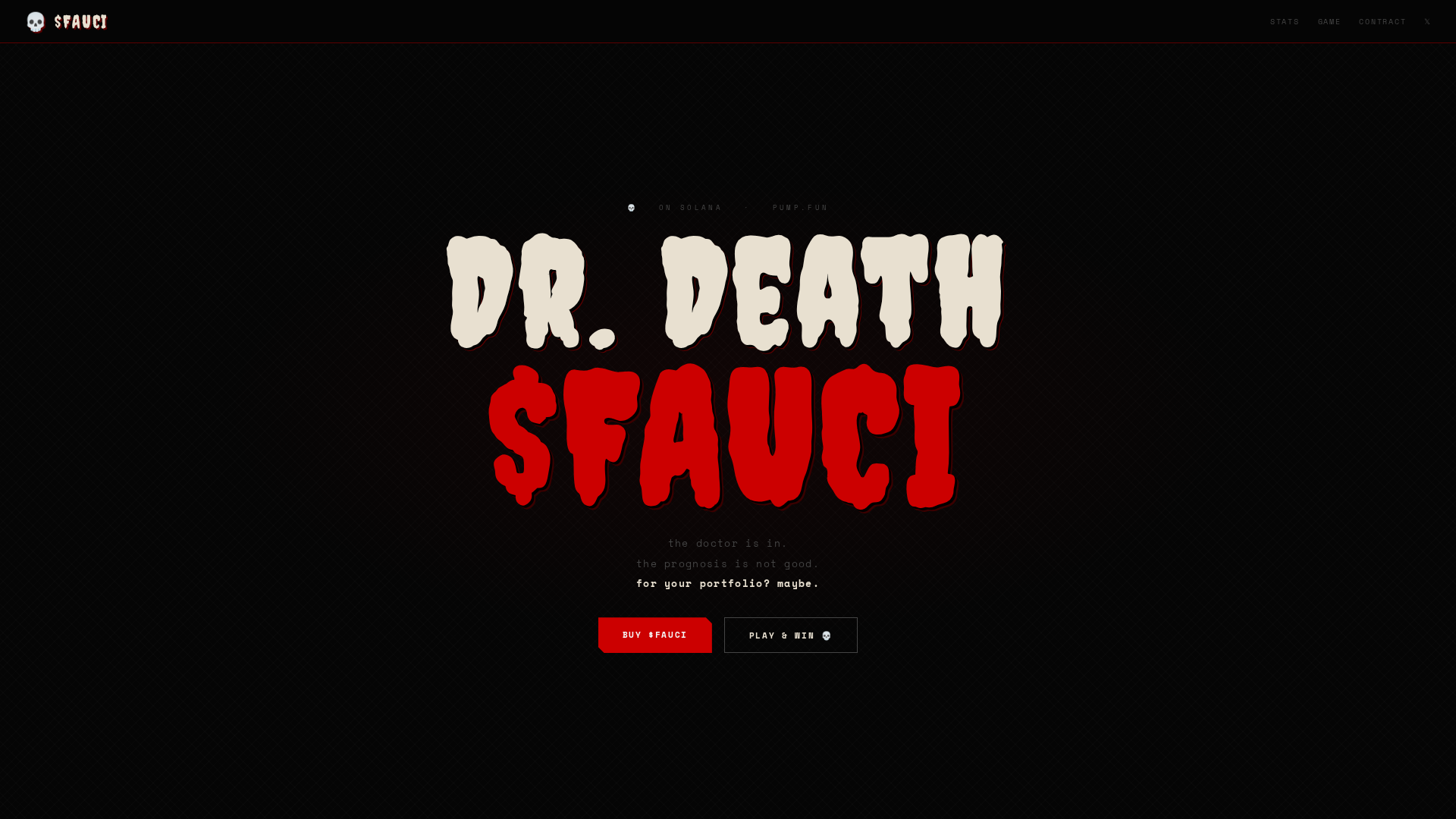 Screenshot of fauci-sol.xyz