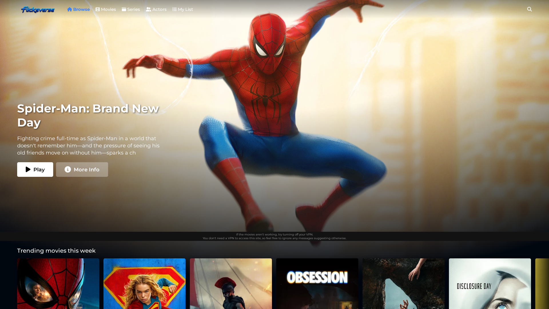 Screenshot of flicksverse.net
